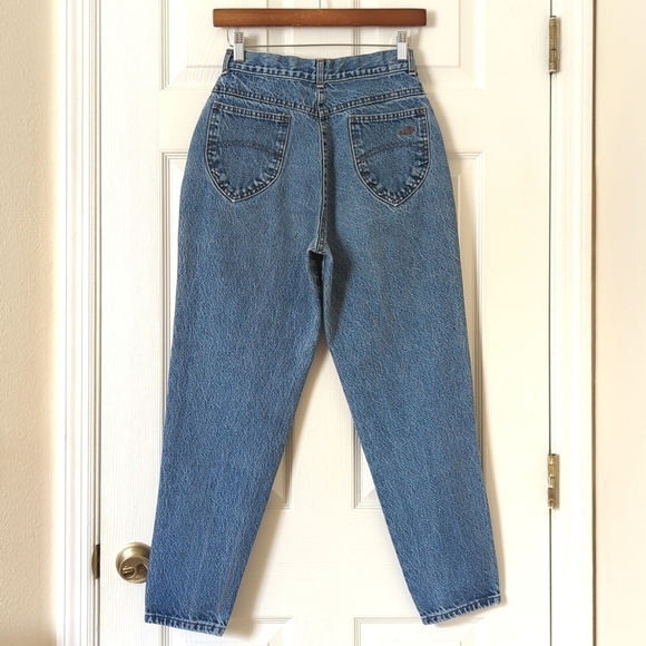 Chic 80's Vintage Medium Wash High Waisted Relaxed Fit Tapered Leg Mom Jeans 8P - Picture 4 of 13